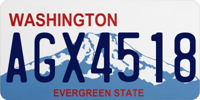 WA license plate AGX4518