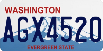 WA license plate AGX4520
