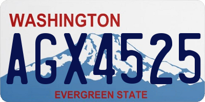 WA license plate AGX4525