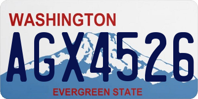 WA license plate AGX4526
