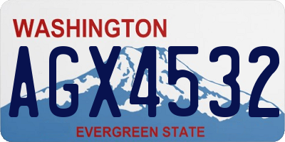 WA license plate AGX4532