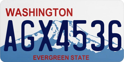 WA license plate AGX4536