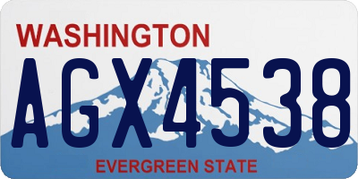 WA license plate AGX4538