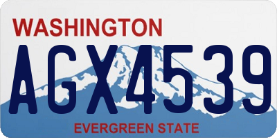 WA license plate AGX4539