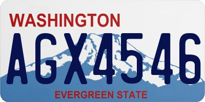 WA license plate AGX4546