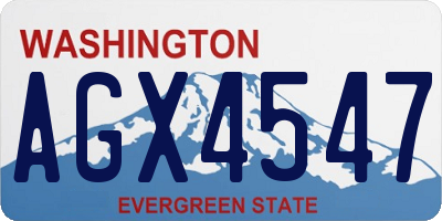 WA license plate AGX4547
