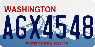 WA license plate AGX4548
