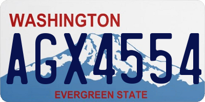 WA license plate AGX4554