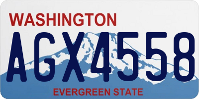 WA license plate AGX4558