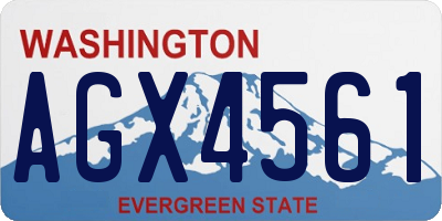 WA license plate AGX4561