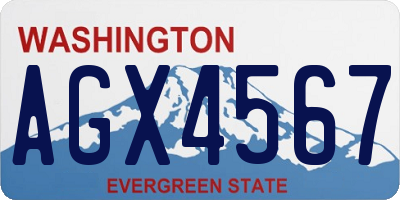 WA license plate AGX4567