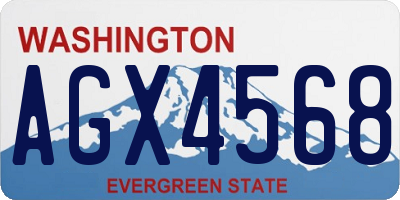 WA license plate AGX4568