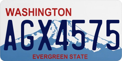 WA license plate AGX4575