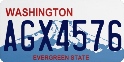 WA license plate AGX4576