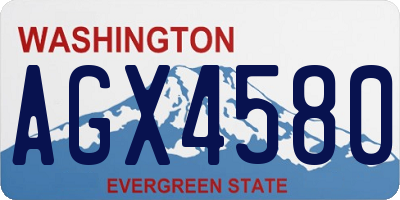 WA license plate AGX4580