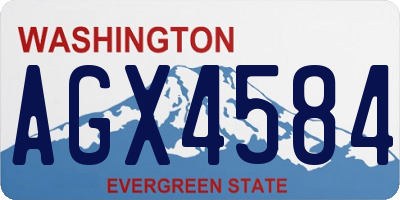 WA license plate AGX4584