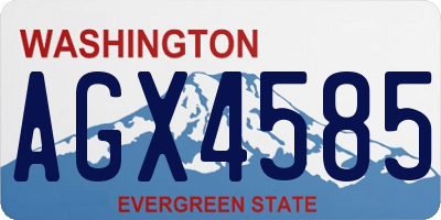 WA license plate AGX4585