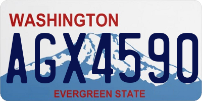 WA license plate AGX4590