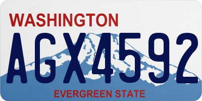 WA license plate AGX4592