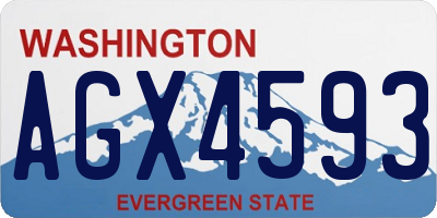 WA license plate AGX4593