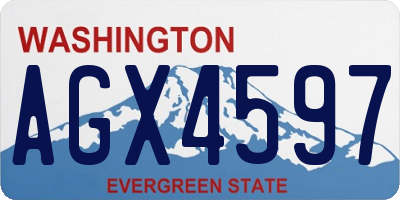 WA license plate AGX4597