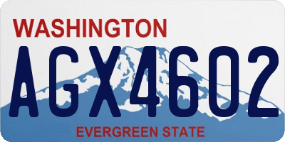 WA license plate AGX4602