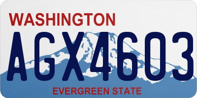WA license plate AGX4603