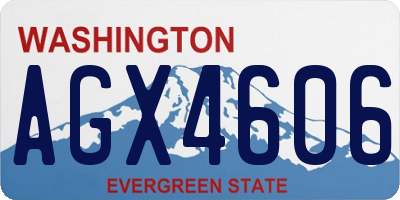 WA license plate AGX4606