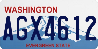 WA license plate AGX4612