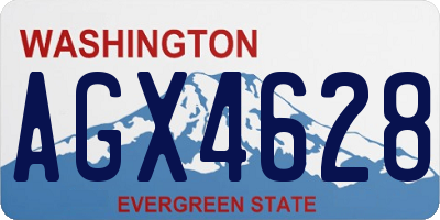 WA license plate AGX4628