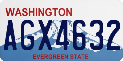 WA license plate AGX4632
