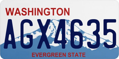 WA license plate AGX4635