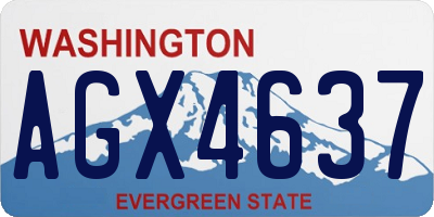 WA license plate AGX4637