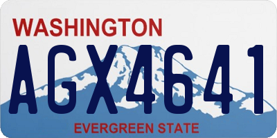 WA license plate AGX4641
