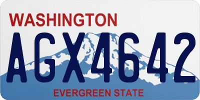 WA license plate AGX4642
