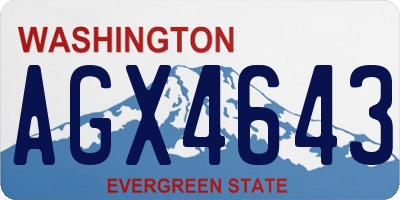 WA license plate AGX4643