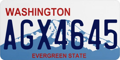 WA license plate AGX4645