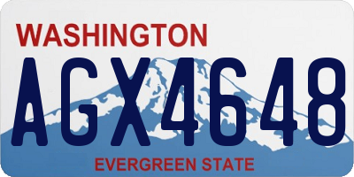 WA license plate AGX4648