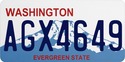WA license plate AGX4649