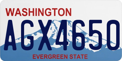 WA license plate AGX4650