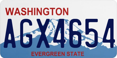 WA license plate AGX4654