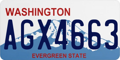 WA license plate AGX4663