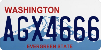 WA license plate AGX4666