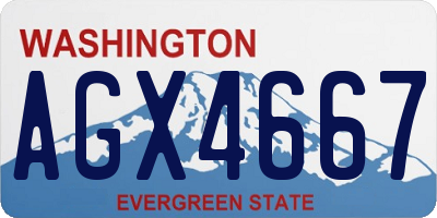 WA license plate AGX4667