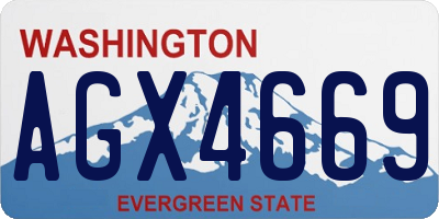 WA license plate AGX4669