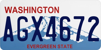 WA license plate AGX4672
