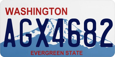 WA license plate AGX4682