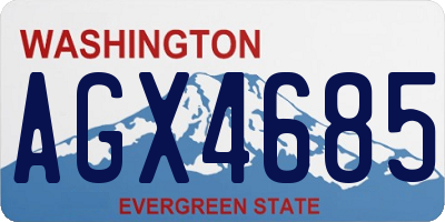 WA license plate AGX4685