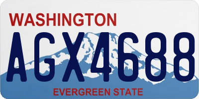 WA license plate AGX4688