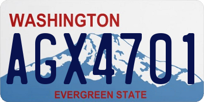 WA license plate AGX4701